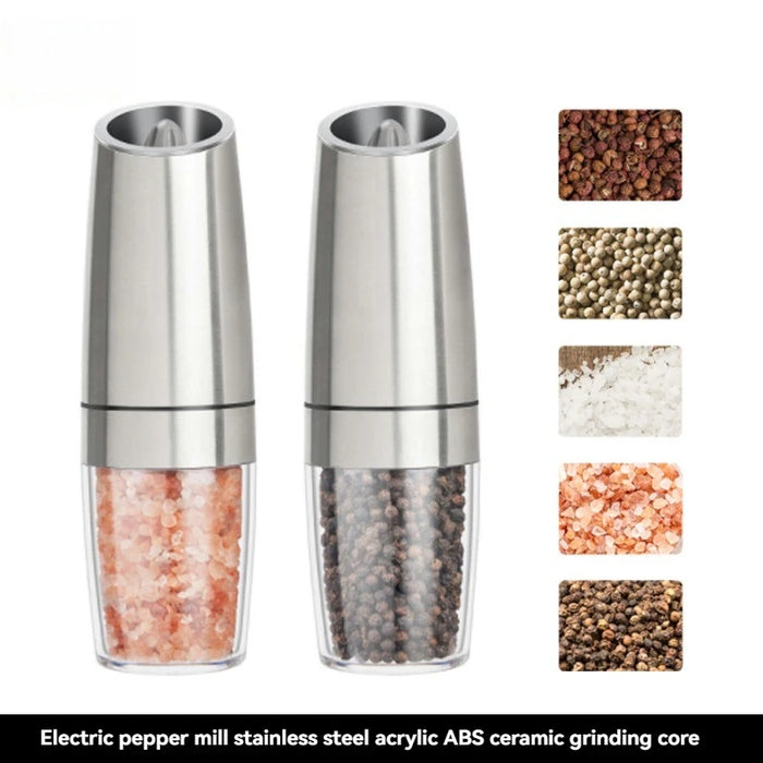 Electric Pepper Mill Stainless Steel Automatic Gravity Induction Salt and Pepper Grinder Adjustable Coarseness Grinder Tools