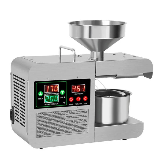 X8S New Upgraded Intelligent Temperature Control Oil Press Stainless Steel Cold Press Flaxseed Peanut Coconut Meat Oil Press