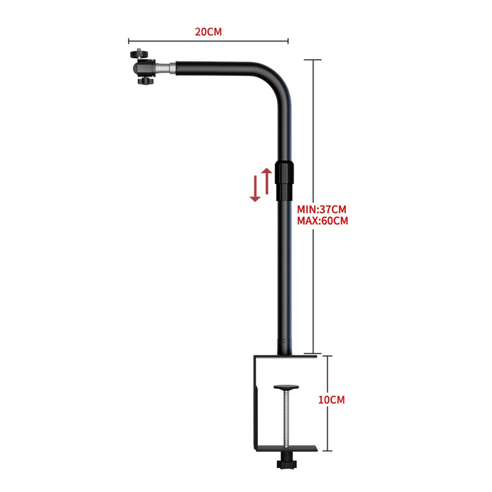 SH 50cm Desktop Flexible Metal Bracket With Ball Head Max Loading 5kg For Plate Light Projector Smartphone Camera