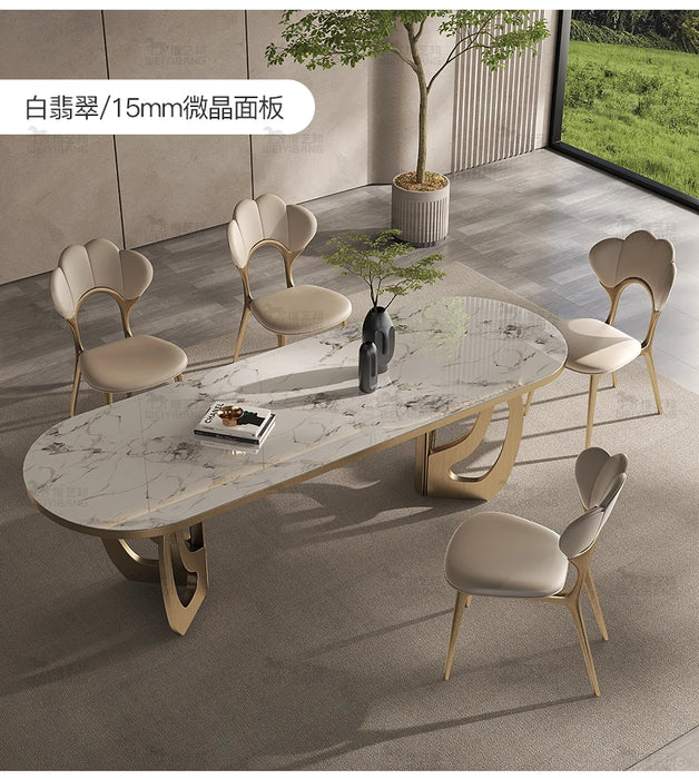 luxury Kitcjen Dining Table Set 6 People Desk legs metal Marble Dining Table Coffee Multifunctional mesa comedor home furniture