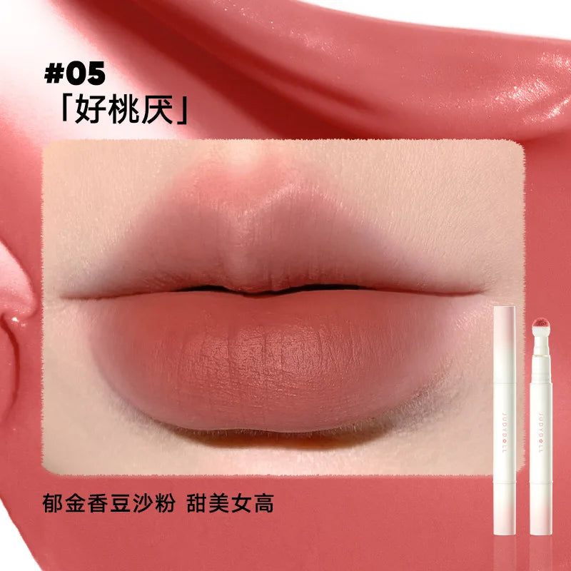 Judydoll Hydrating Non-sticky Lip Powder Cream Cushion Lipstick Matte Lip Stain White Lipsticks Light Lines Lip Clay Cosmetics
