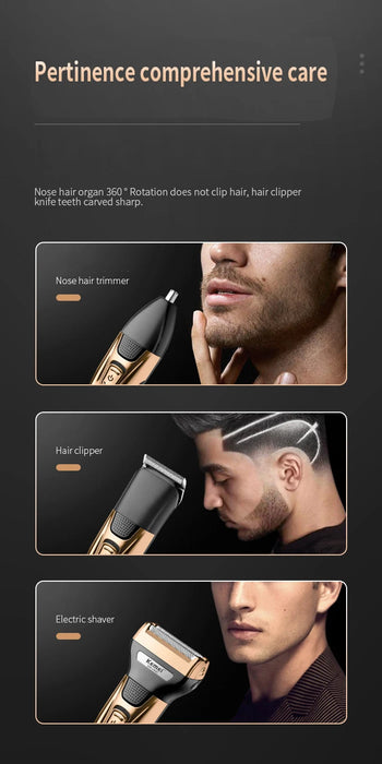 Kemei 3 In 1 Powerful Electric Shaver Facial Body Hair Trimmer Beard Shaving Machine Razor Nose Ear Hair Trimmer for Men KM-1429