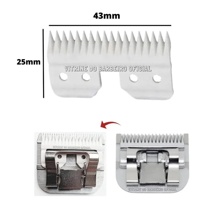 18 Teeth Replacement Ceramic Blades For Oster Fast Feed A5 ,Wahl km Pet Dog Clippers and  most Oster and Andis detachable-style