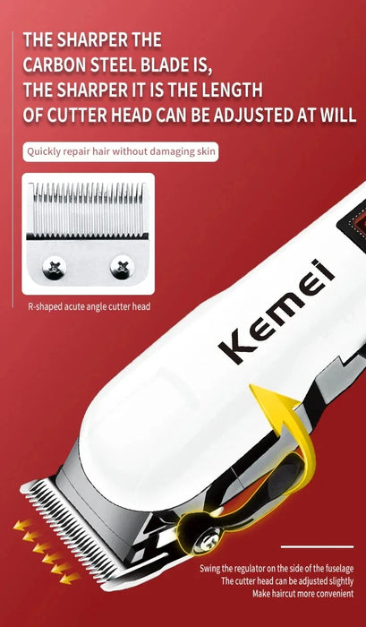 Kemei KM-809A Rechargeable Hair Clipper Salon Professional Cordless Electric Hair Trimmer Barber Shop Hair Cut Machine Wholesale