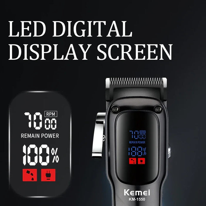 Kemei Professional Barber Hair Trimmer For Men Adjustable Rechargeable Hair Clipper Electric Hair Cutting Machine Cordless