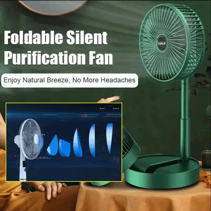 Multifunctional Folding Desktop Fan Large Wind Power Mute USB Fan Rechargeable Portable Telescopic Fan USB Charging Folding Tele