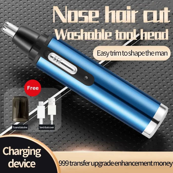 Electric Nose Hair Clipper Rechargeable Multi Kinetic Shaving Two in One Unisex Fully Automatic Washable Shaving Nose Trimmer