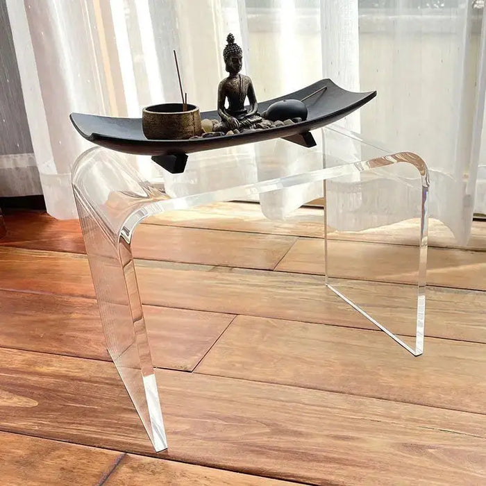 Household Transparent Shoe Changing Stool Bedroom Makeup Stool Light Luxury Shoe Replacement Bench Simple Modern Mini Side Table