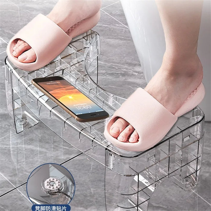 Transparent Modern Toilet Plastic Small Stool Bathroom Adult Toilet Constipation Stool Foot Stool Children Shoe Stool