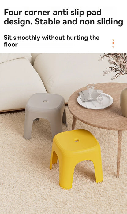 Plastic Small Stool, Household Bench, Square Stool, Coffee Table Stool, Bathroom Anti Slip CHILDREN'S Foot Changing Stool