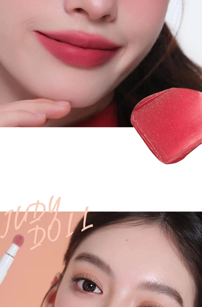 Judydoll Hydrating Non-sticky Lip Powder Cream Cushion Lipstick Matte Lip Stain White Lipsticks Light Lines Lip Clay Cosmetics