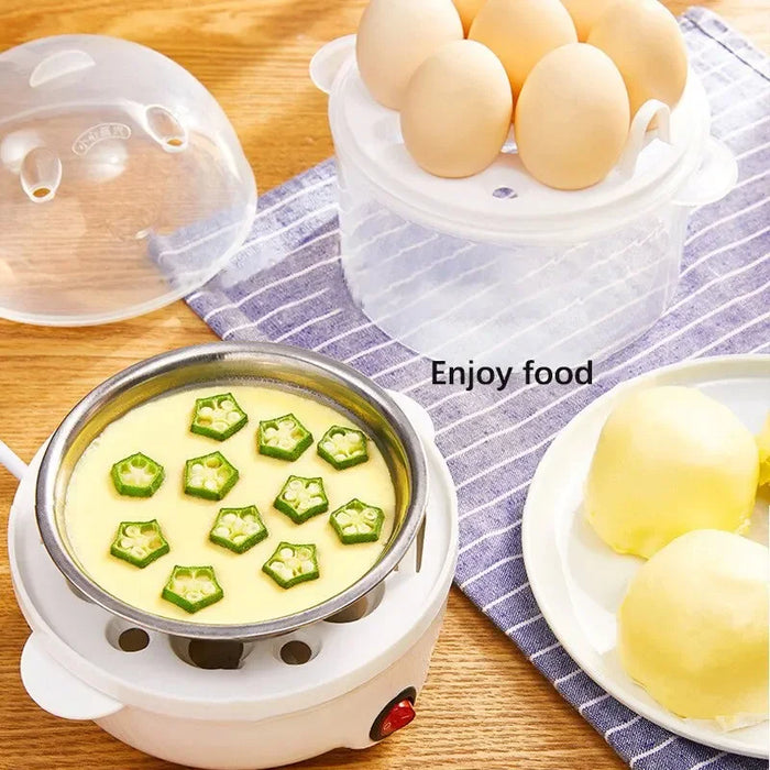 220V EU Multifunctional Electric Egg Boiler Double Layers Egg Cooker Mini Steamer Poacher Kitchen Cooking Breakfast Machine