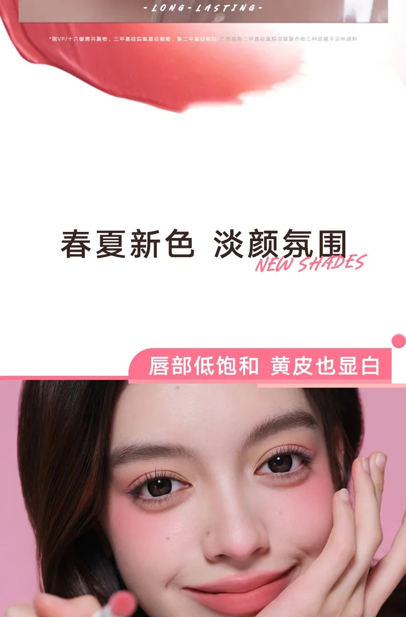 Judydoll Hydrating Non-sticky Lip Powder Cream Cushion Lipstick Matte Lip Stain White Lipsticks Light Lines Lip Clay Cosmetics