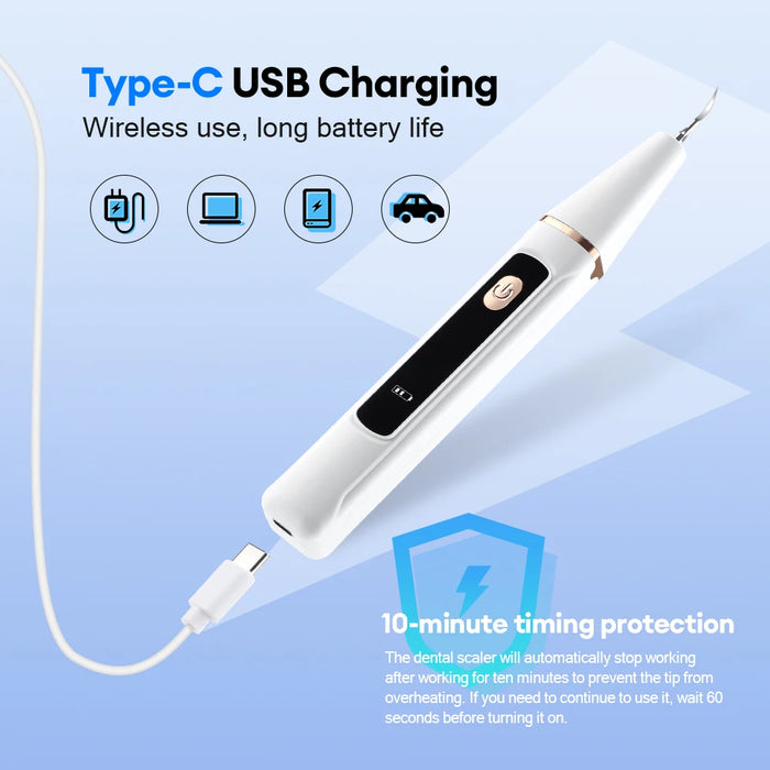 Ultrasonic Dental Scaler For Teeth Tartar Stain Tooth Calculus Remover LED Electric Sonic Teeth Cleaner Dental Stone Removal