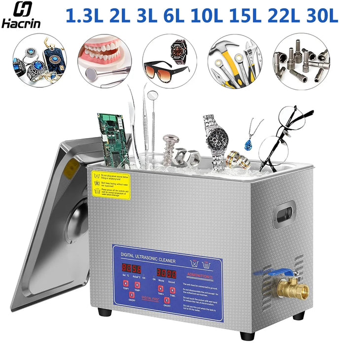 Ultrasonic Cleaner 1.3L 2L 3L 6L 10L 15L 22L 30L Ultrasound Cleaning Machine Ultrasonic Bath for Glasses Jewelry Tool Parts Ring