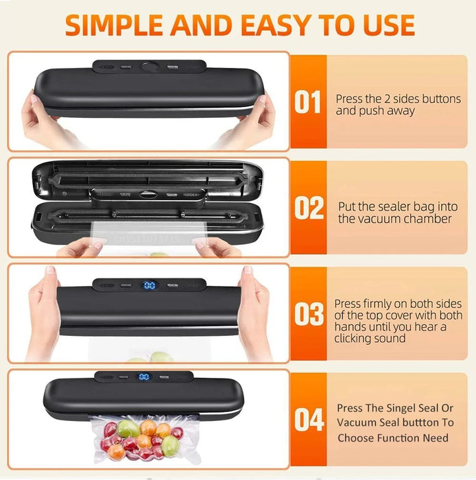 Electric Food Vacuum Sealer Machine And Bags Fast Vacuuming Wet Dry Food Household Vacuum Packaging Vaccum Sealing Machine Mini