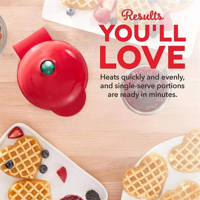 Mini Waffle Maker Bubble Egg Cake Oven Breakfast Love Heart Small Waffle Maker Cooking Appliance for Children's Birthday Parties