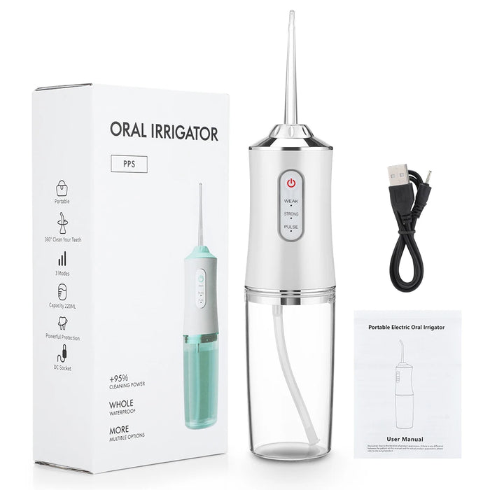 Oral Irrigator Dental Water Flosser Portable Dental Water 3 Modes Teeth Cleaner Toothbrush Oral Hygiene Clean USB Rechargeable