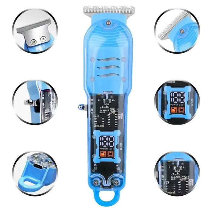 T9 Transparent Professional Clippers Rechargeable Hair Clipper Electric Hair Trimmers For Men Cordless Hair Cut Machine