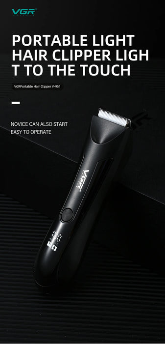 VGR New Cross-border Conventional Electric Hair Trimmer Whole Body Wash Hair Trimmer LCD Digital Display Electric Clipper 951