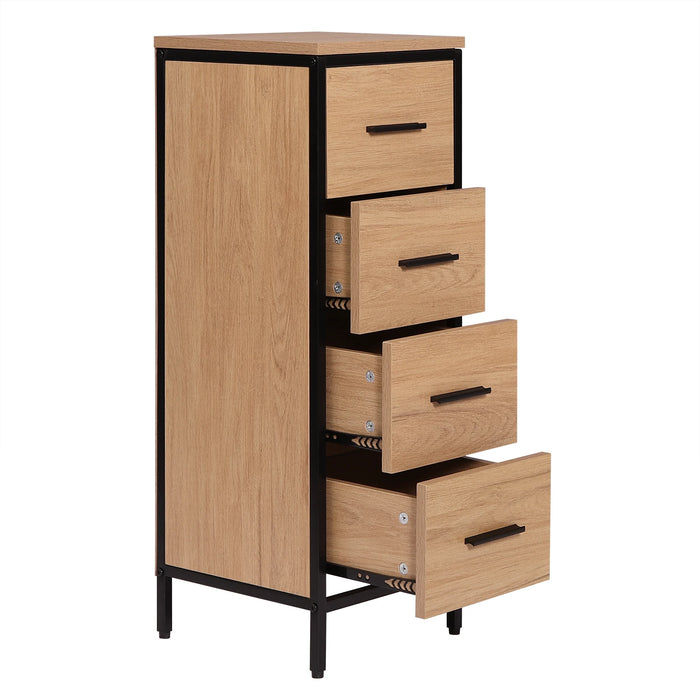 Bathroom Cabinet Chest of Drawers with 4 Drawers Side Free Standing Storage Unit for Bathroom Living Room Bedroom Hallway