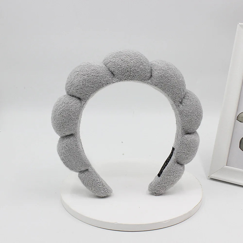 Terry Towel Cloth Headband Face Wash Headband Puffy Makeup Hairbands for Face Washing Soft Shower Wash Wristbands