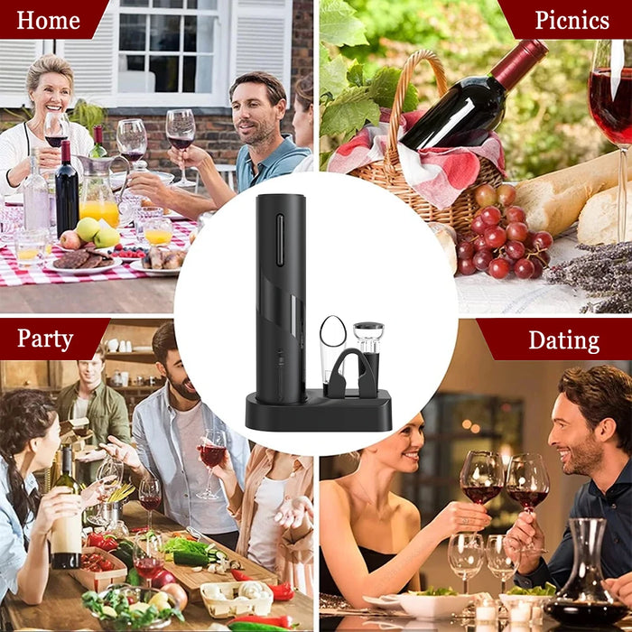 Electric Wine Opener Automatic Electric Wine Corkscrew Wine Bottle Opener USB Beer Bottle Opener Rechargeable Red Wine Opener