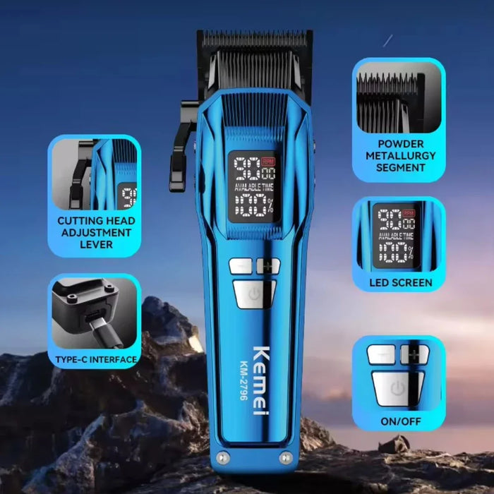 Kemei Hair Clipper Professional 9000 RPM Brushless Motor Haircut Machine Electric Trimmer Adjustable Hair Clippers Men KM-2796