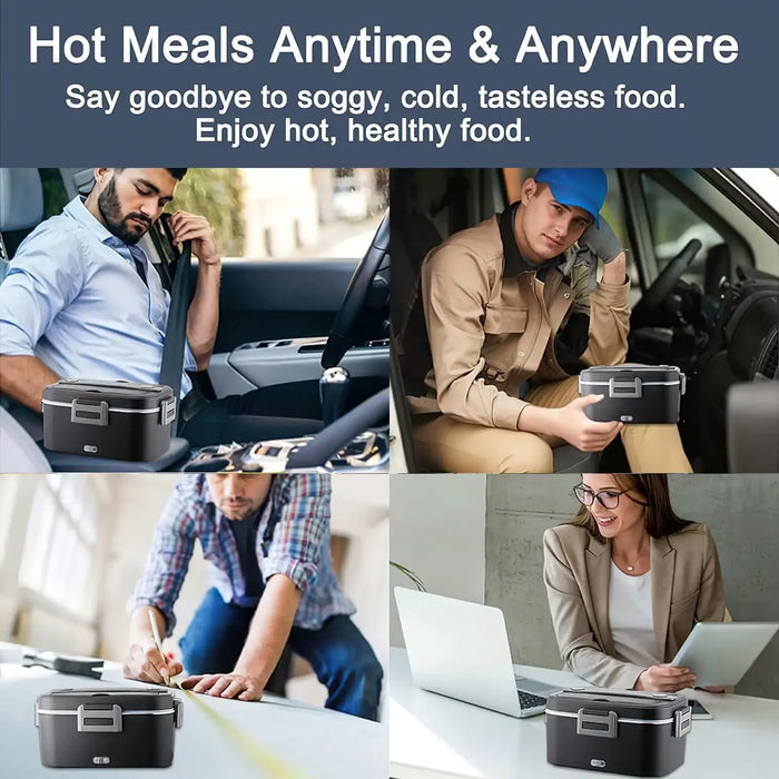 1.8 L 75W Electric Lunch Box Food Warmer Portable Food Heater for Car Or Home - Leak Proof, Lunch Heating Microwave for Truckers