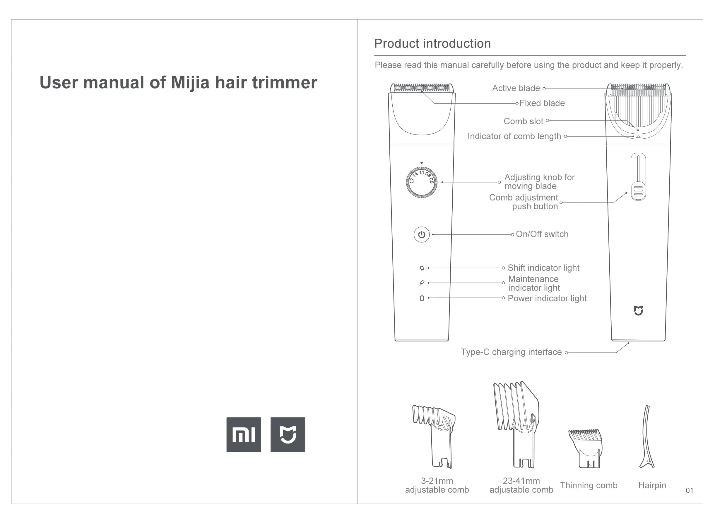 XIAOMI MIJIA Hair Trimmer Machine Hair Clipper IPX7 Waterproof Professional Cordless Men Electric Hair Cutting Barber Trimmers