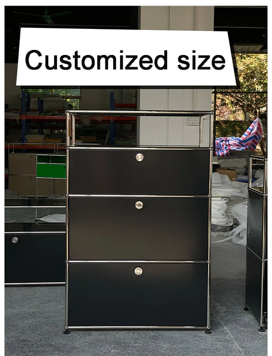 Module Modular DIY Furniture Haller Storage Shelf Sideboard Customized Size Night Stand Cabinet Stainless Steel Home Use