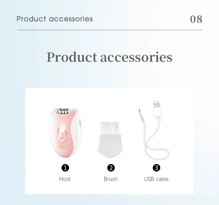 Kemei Epilator Man Women Electric Lady Body Hair Remover Removal Shaver Leg Armpit Face Hair Depilatory Rechargeable 2 Speeds