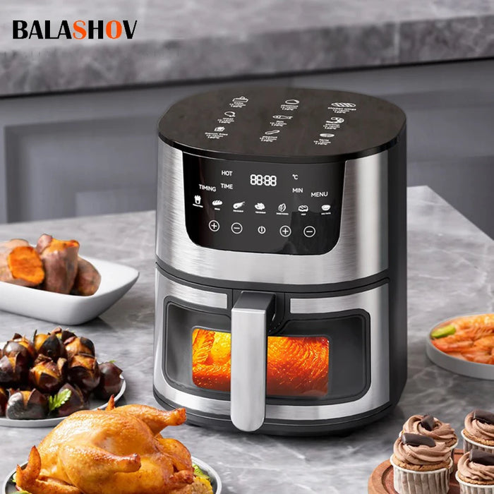 Smart Air Fryer Electric visual window 7L Oil-free Air Fryer Automatic Household Kitchen 360°Baking Convection Oven Air Fryers