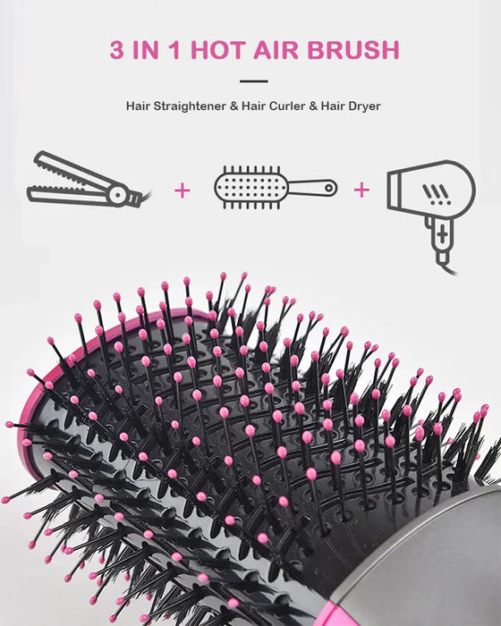 3 In 1 Hot Air Comb Styling Comb for Straight Curly Electric Hot Air Brush Women Heating Comb Hair Straightening Brush