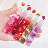 Transparent Hydrating Lip Gloss Fruit Roll-on Balm Lip Makeup Gloss Oil Primer Moisturizing Clear Lip Oil Long Lasting Cosmetics