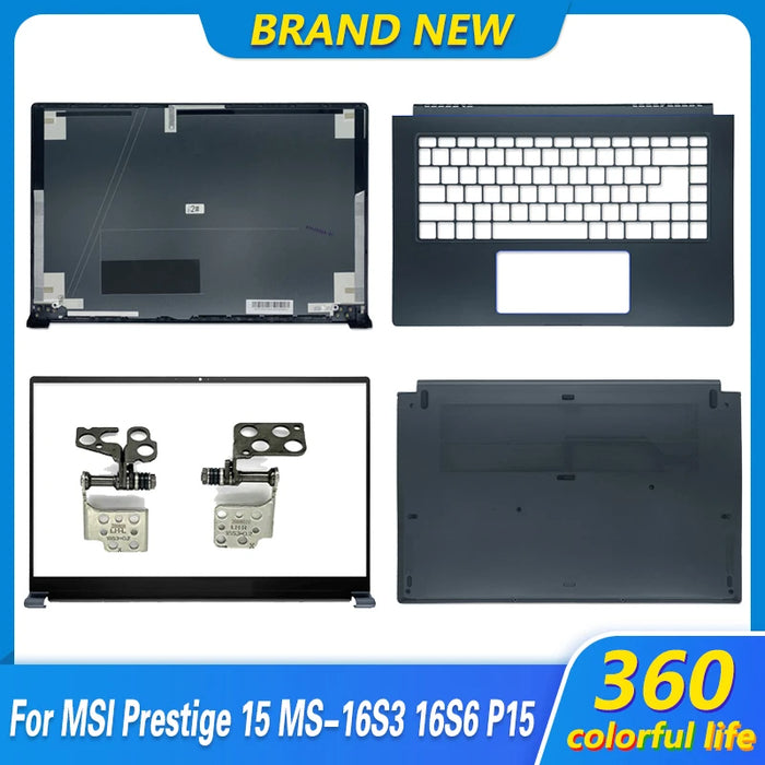 NEW Original Laptop Top Case For MSI Prestige 15 P15 MS-16S3 MS-16S6 LCD Back Cover/Front Bezel/Palmrest/Bottom Case/Hinges Blue