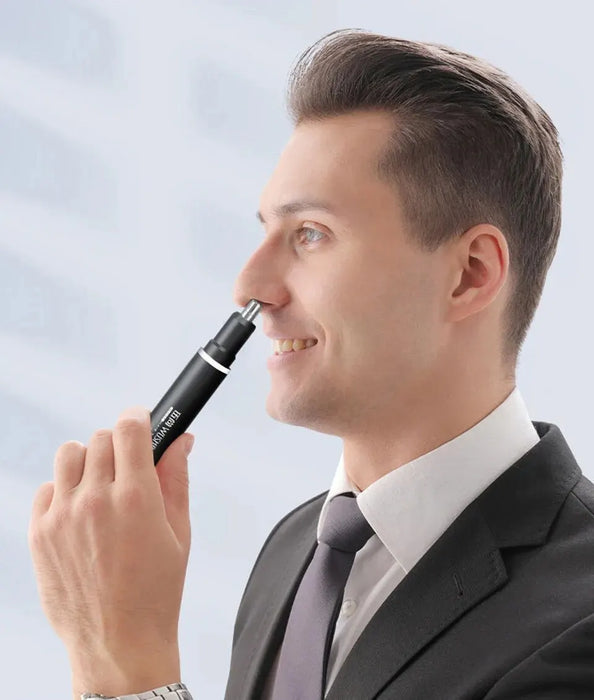 Black Electric Nose Hair Trimmer USB Charging Available With Low Noise High Torque High Speed Motor Washable Nasal Hair