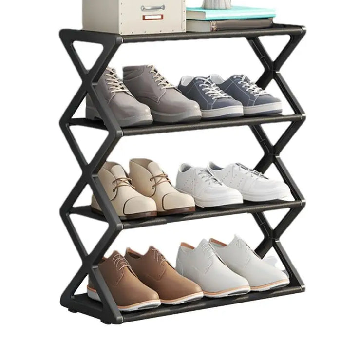 Multi Tier Shoes Storage Rack  Organizer Cabinet shelf  Space Saving Entryway Furniture Shoe Stand  Dustproof Sneakers Shelf