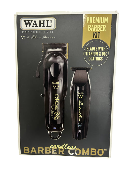 Professional Wahl Magic Clip Black Combo Kit Cordless Hair Clipper&Detailer Li Trimmer&Vanish Shaver For Barbers and Stylists