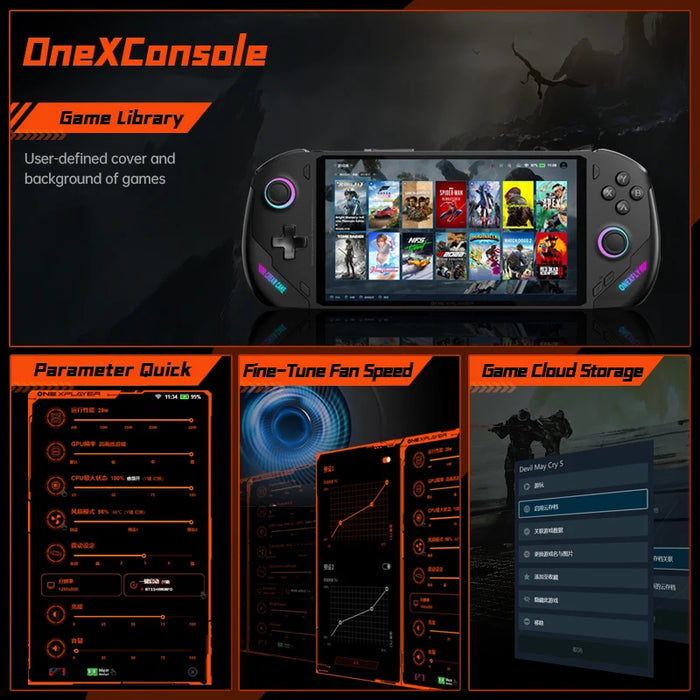 OneXPlayer ONEXFLY AMD 8840U PC Handheld Game Laptop 120Hz IPS 1920*1080 Screen 7" Mini Game Console 3 in 1 Computer Windows 11