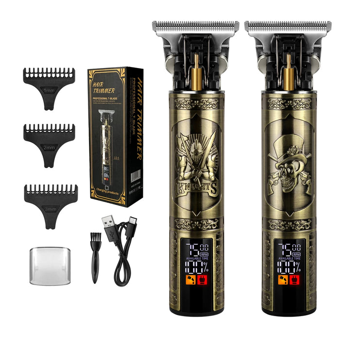 KIKIDO LCD Electric Hair Clipper Carving Electric ShaverOil Shaving Head Electric Pusher Rechargeble  Hair Trimmer for Men