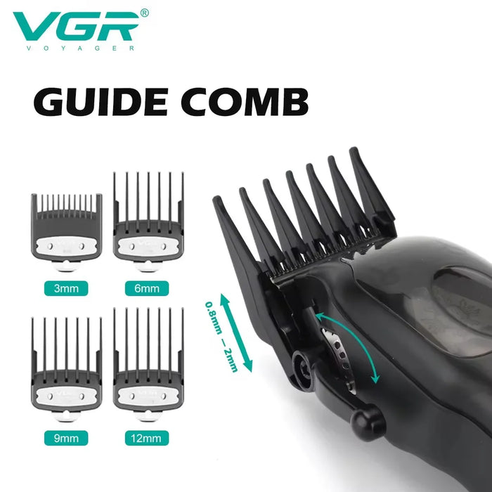 Original VGR High Power 9000RPM Hair Trimmer Cordless Hair Clipper Men's Beard Electric Hair Clipper Adjustable and Rechargeable