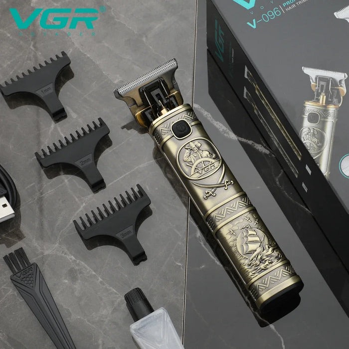 Original VGR Hair Clipper Cordless Trimmer Barber Professional Barber Metal Hair Trimmer Men's Trimmer