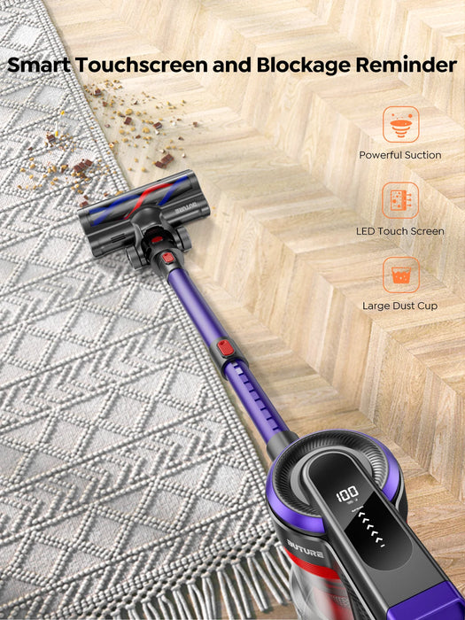 Buture JR400 38000Pa 450W Cordless Vacuum Cleaner Handheld Car with Touch Display Smart Home Appliance 55 Mins Runtime Wireless