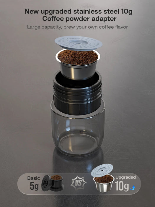 HiBREW Portable Coffee Machine for Car & Home,DC12V Expresso Coffee Maker Fit Nexpresso Dolce Pod Capsule Coffee Powder H4A Plus