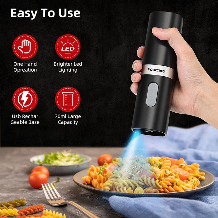 Electric Automatic Salt and Pepper Grinder Set Spice Mill Adjustable Coarseness Spices Grinder Rechargeable Base Kitchen Tools