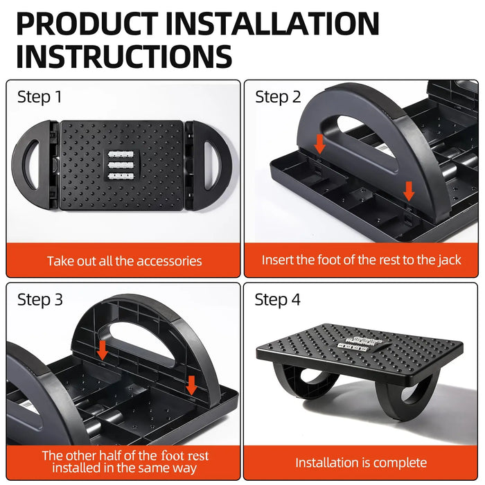 Foot Rest for Under Desk Adjustable Foot Rest Ergonomic Foot Stool Massage for Pressure Relief Portable Footstool Leg Rest Desk