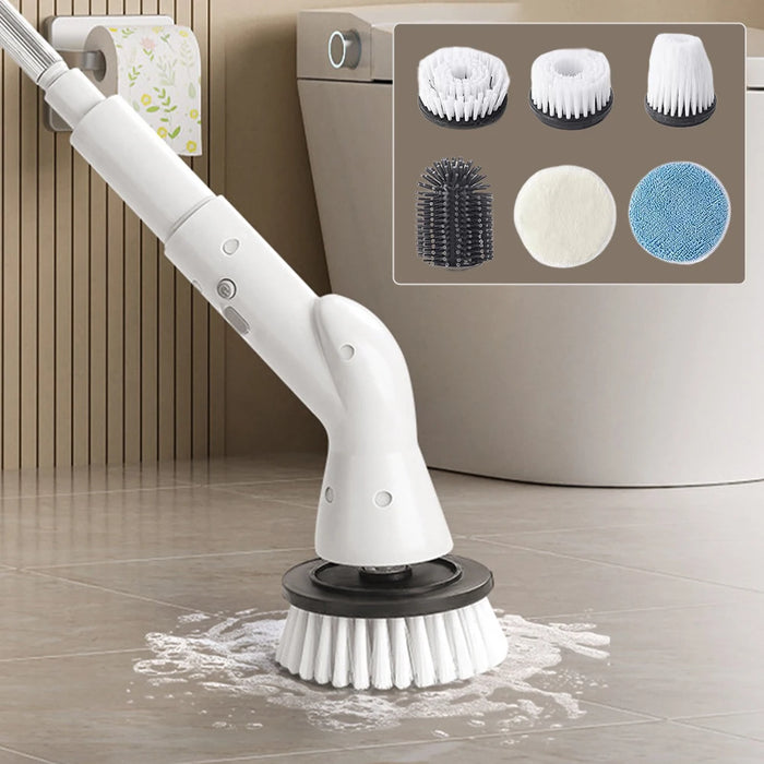 Electric Spin Scrubber IPX7 Waterproof Cleaning Brush Adjustable Extension Handle Shower Scrubber for Bathroom Kitchen Cleaning