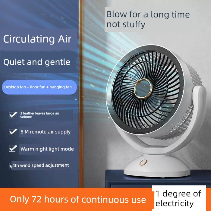 New Arrival USB Desktop Fan Portable Rechargeable Small Fan Home Dormitory Mute Multi-Gear Adjustable Light Fan