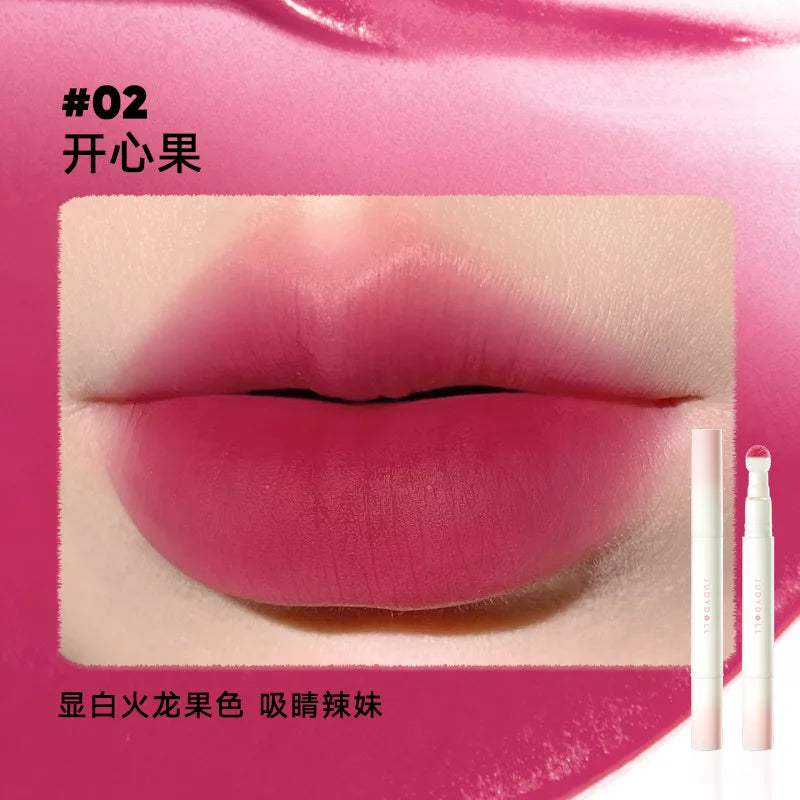 Judydoll Hydrating Non-sticky Lip Powder Cream Cushion Lipstick Matte Lip Stain White Lipsticks Light Lines Lip Clay Cosmetics